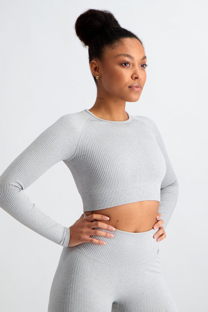 Lorna Jane Tempo Ribbed Seamless LS Top Black Shop Lorna Jane at GOALS –  www.