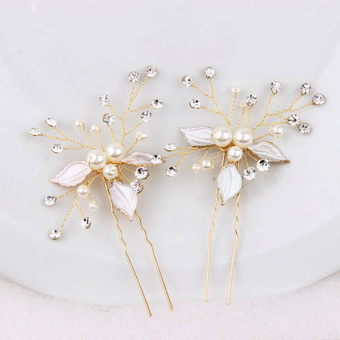 gold flower hair pins