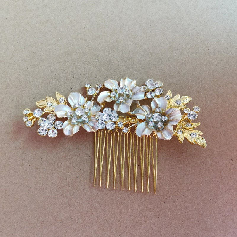 gold flower hair piece