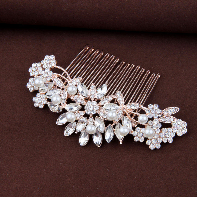 rose gold bridal hair accessories