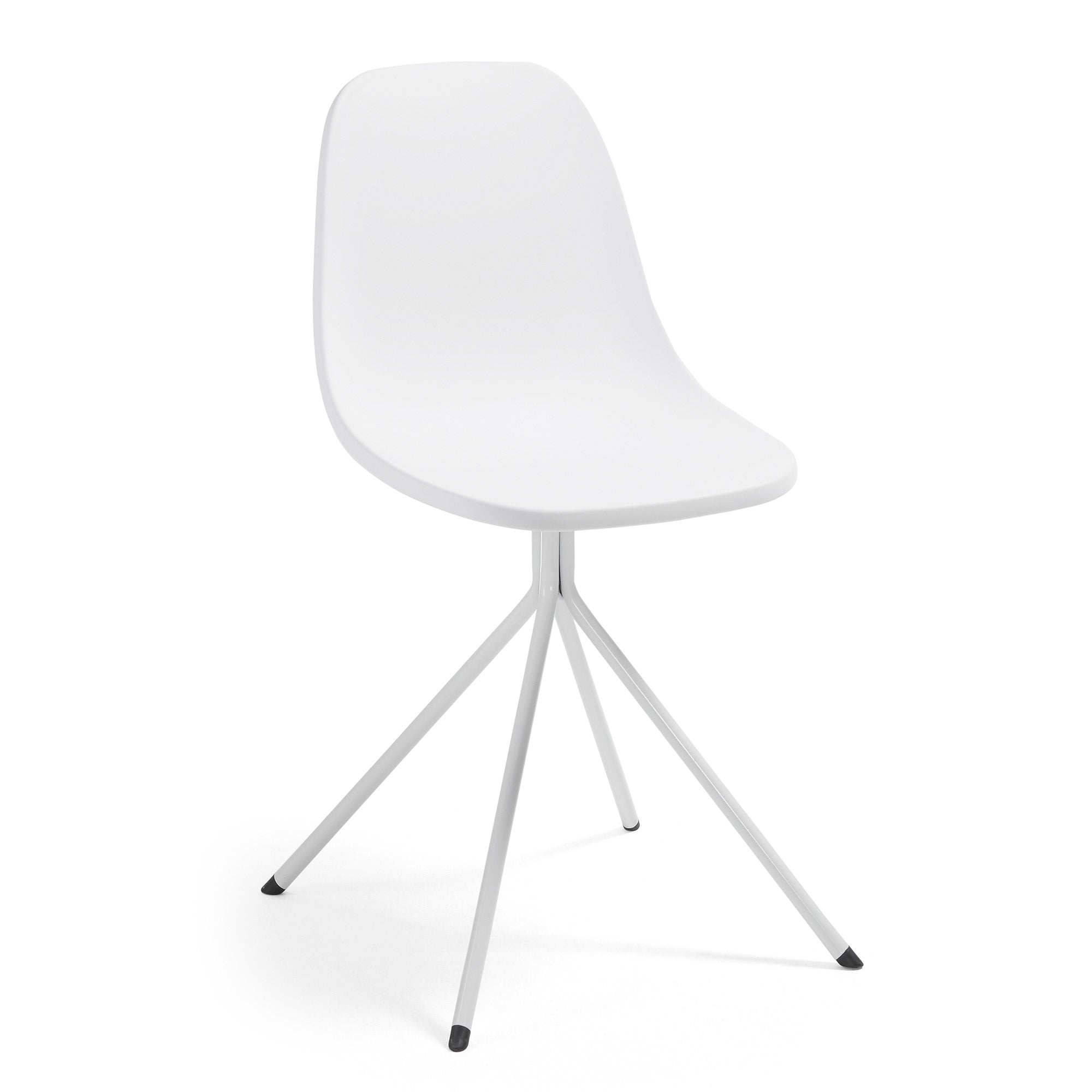 marco chair  white plastic seat and steel legs  4900