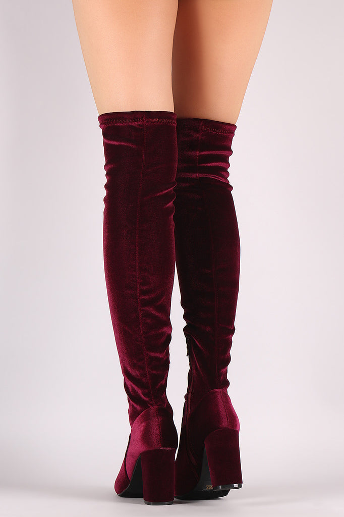 chunky heeled over the knee boots