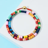ZMZY Multicolor Enamel Tile Bracelet Elastic Rainbow Stackable Tile Beads Bracelet Girl Friend Gift Colorful Bracelets for Women