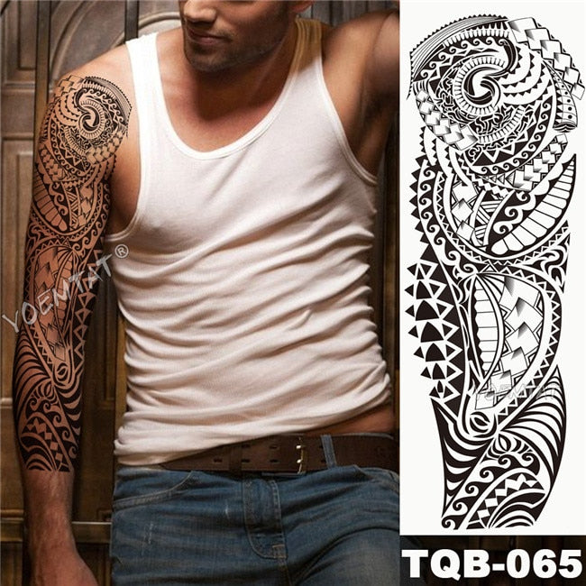 Arm Sleeve Tattoo Sketch Lion Tiger Waterproof Temporary Tatoo Sticker Bmessentials