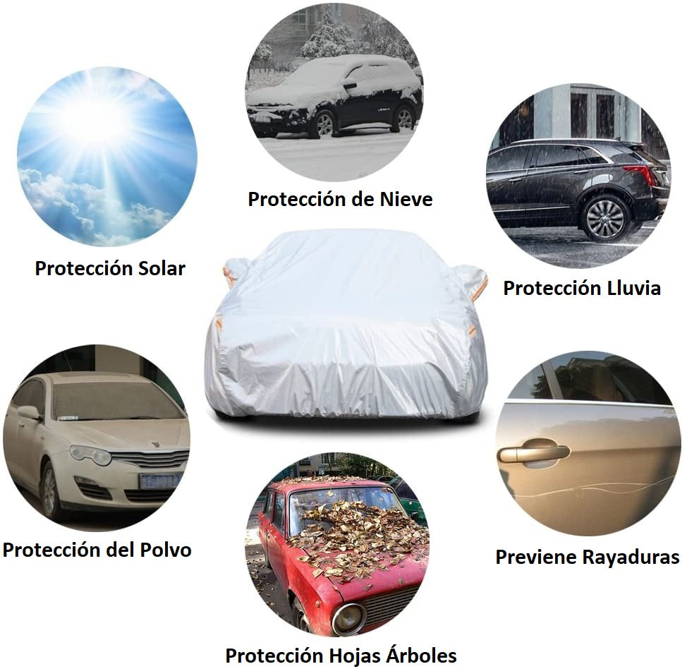 Proteccion de Funda Cobertor para Auto o Camioneta, Clima, Lluvia, Polvo, rayaduras, nieve, sol