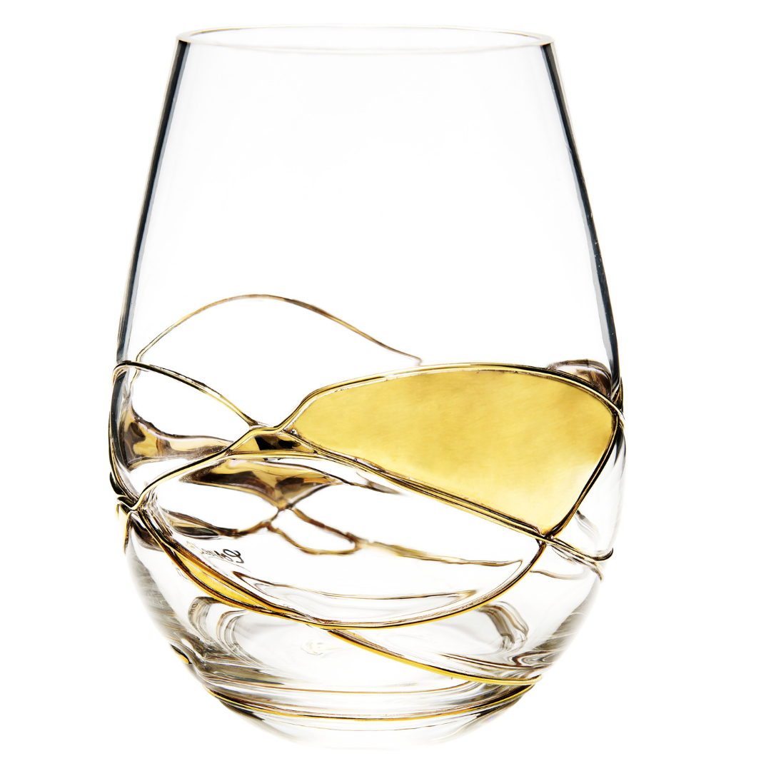 Antoni Barcelona Stemless Wine Glass Set 2 Gold