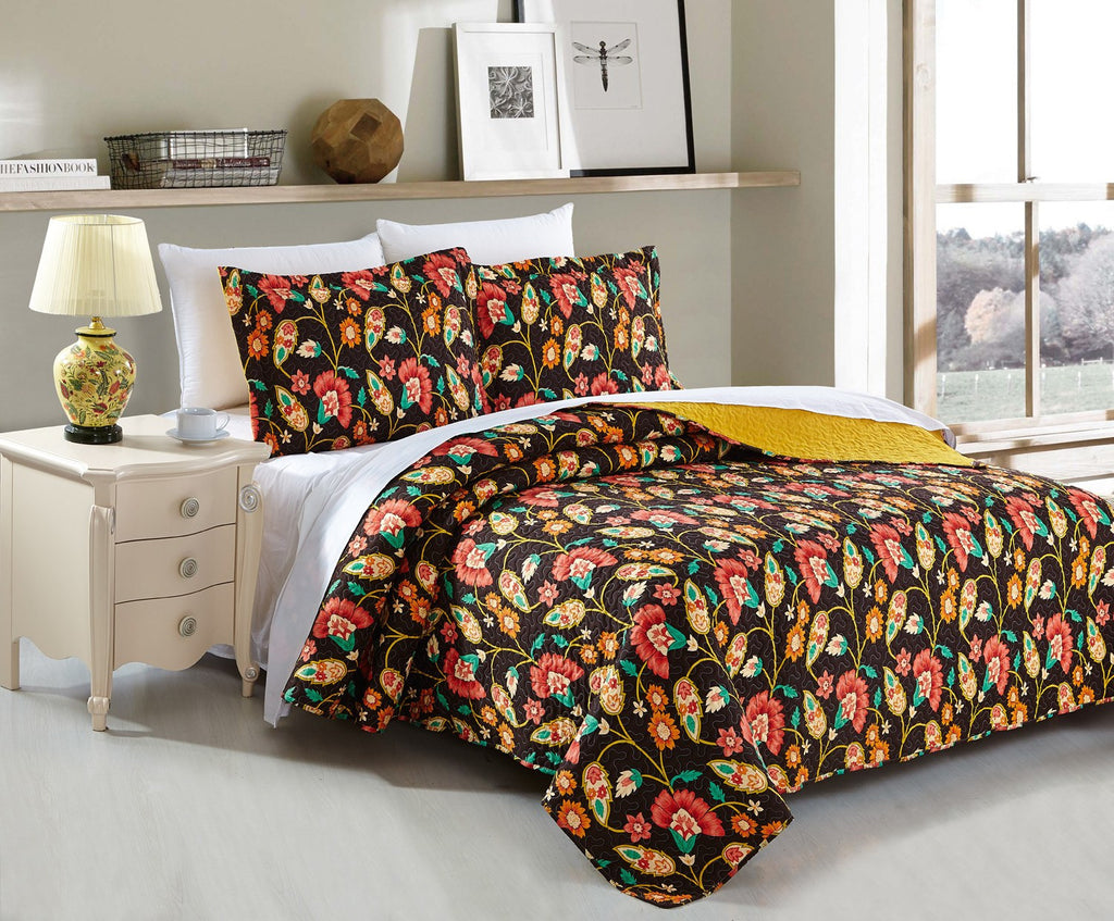 Dada Bedding Collection Elegant Marigold S Garden Quilt Reversible