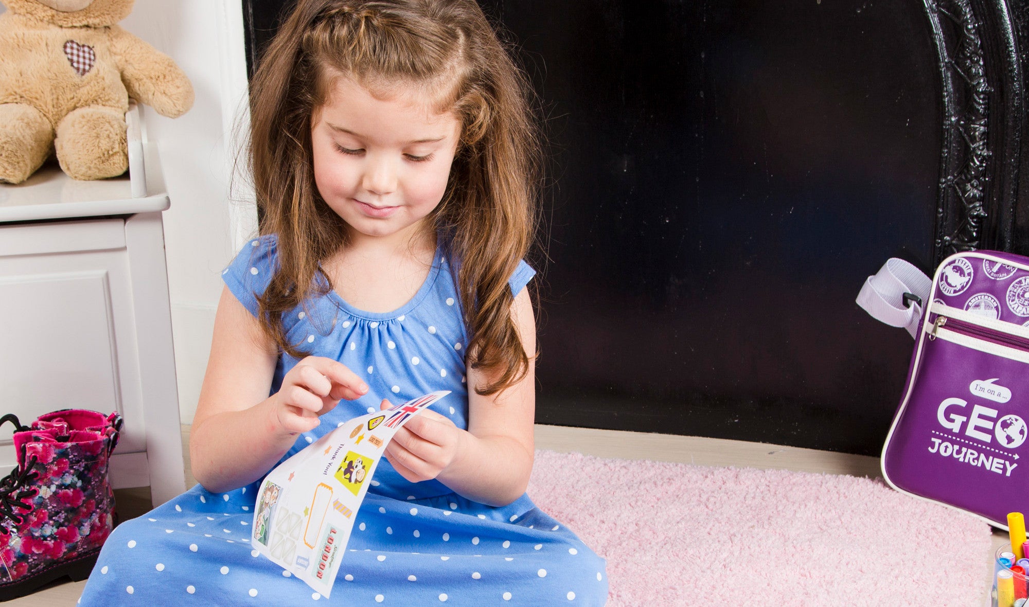 Girl enjoying educational monthly subscription box