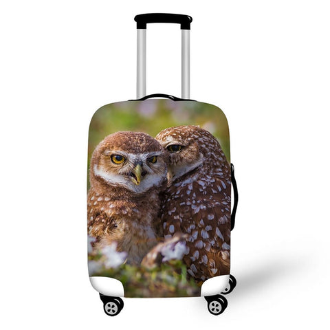 owl print suitcase