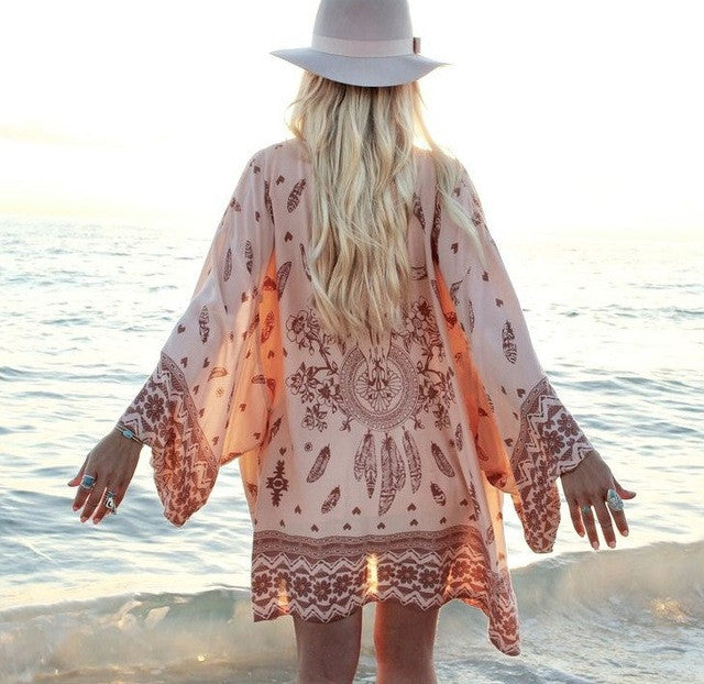 Tribal Printing Kimono Beach Style Cover Up – Princess Armor