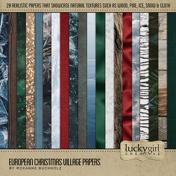 Traditional Christmas Digital Scrapbook Paper Pack – Your Paper Stash