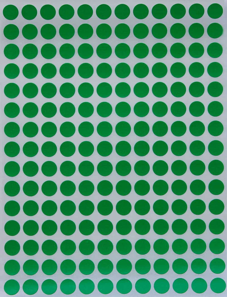 dots stickers 8mm inch solid color royal green market