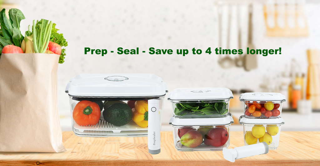 PrepSealer BPA-free Tritan Vacuum Container 5pc Set (0.5L,0.8L,1.2L,2L,Pump)