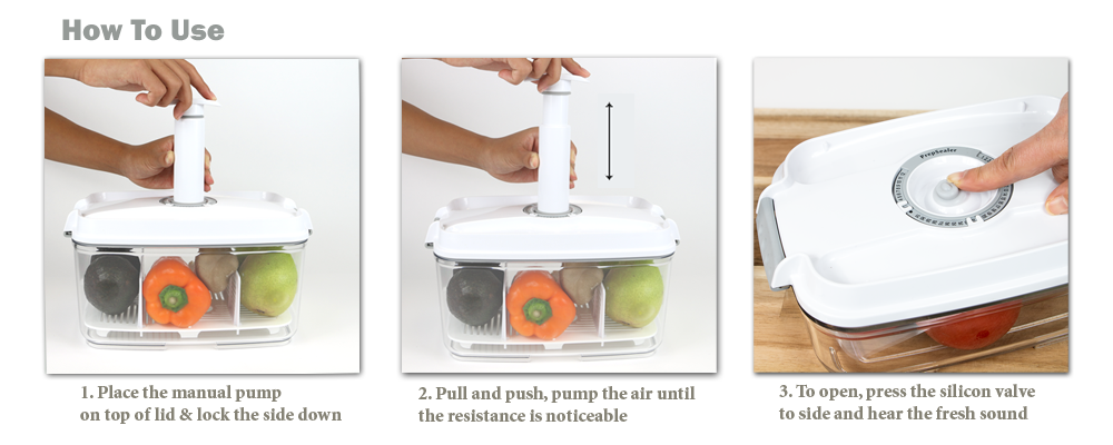 PrepSealer Glass Vacuum Container + Manual Pump