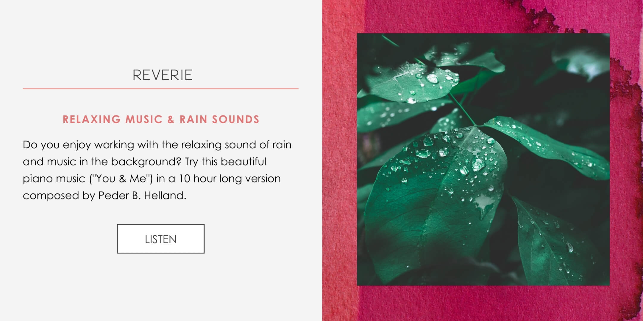 Relaxing Music and Rain Sounds
