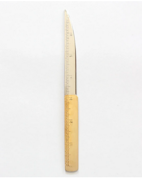 Metal Ruler with Gold Handle