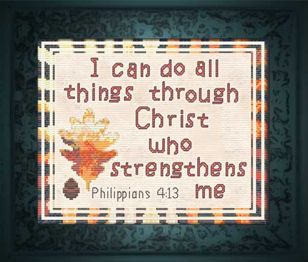 Download Strengthens - Philippians 4:13 - Cross Stitch Kit - Joyful Expressions Bible Verse Gifts