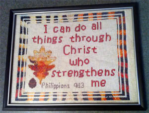 Download Strengthens - Philippians 4:13 - Cross Stitch Kit - Joyful Expressions Bible Verse Gifts