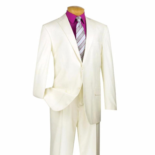 Bacchus Collection - Regular Fit Suit 2 Button 2 Piece in Ivory | Men's ...