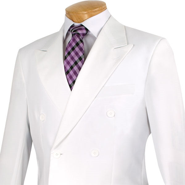 Atlantis Collection - White Regular Fit Double Breasted 2 Piece Suit ...