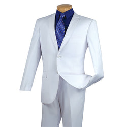 Slim Fit Men's Suit 2 Piece 2 Button in White | Men's Fashion