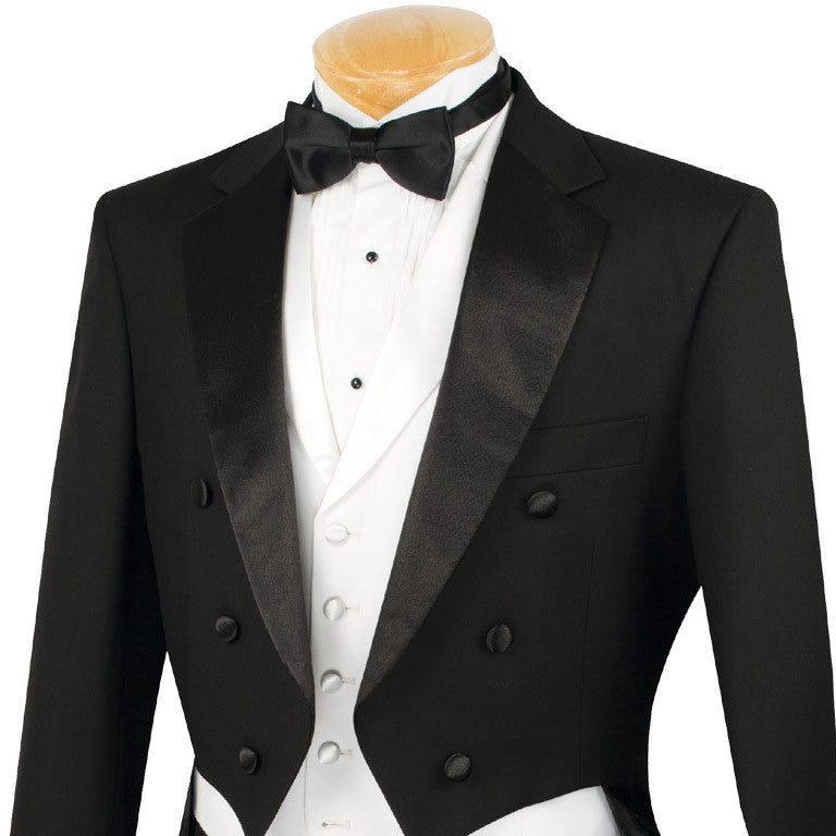 Men's Tuxedo Regular Fit Collection With Tails 3 Piece In Black | Men's ...