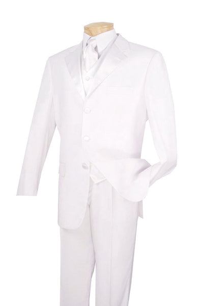 Men's Regular Fit Tuxedo 3 Piece with Vest White | Men's Fashion