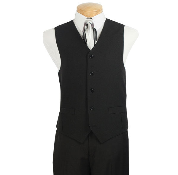 Black Men's Regular Fit Vest 5 Buttons | Men's Fashion