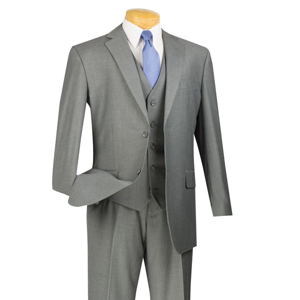 Morgan Collection - Regular Fit 3 Piece Suit 2 Button Medium Gray | Men ...