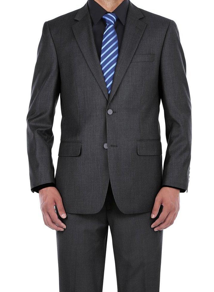 Vanderbilt Collection - Classic 2 Piece Suit 2 Buttons Regular Fit In Charcoal Gray