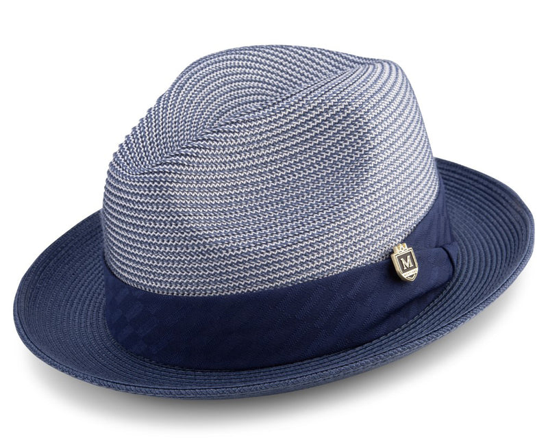 Sapphire Braided Two Tone Snap Brim Pinch Hat | Men's Fashion
