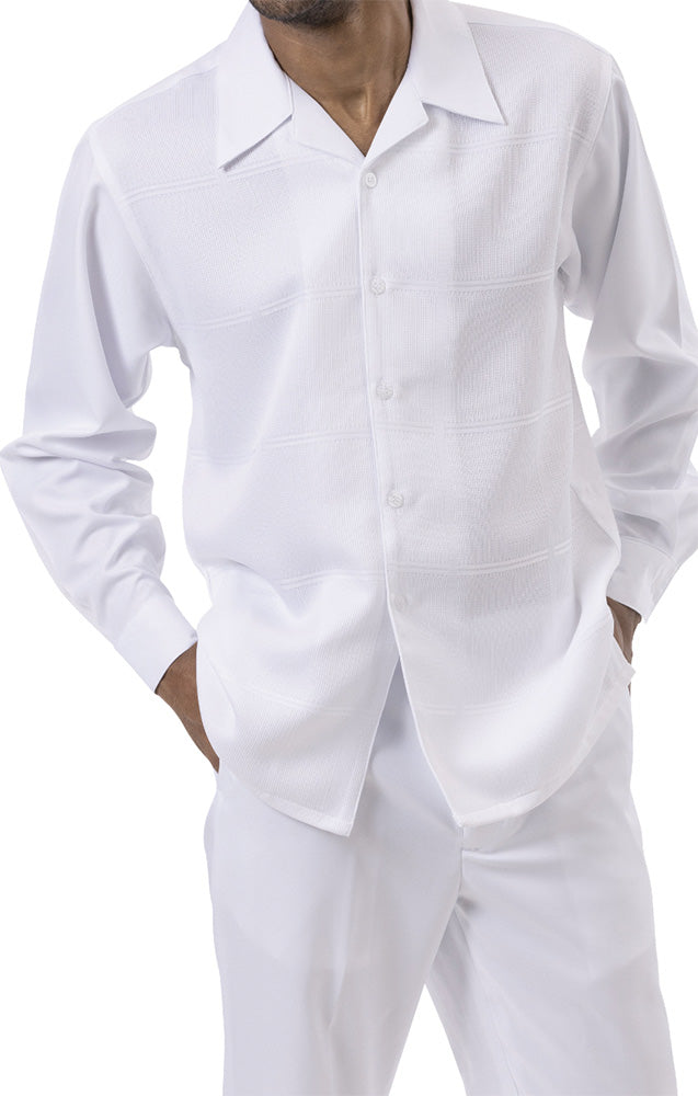 White 2 Piece Long Sleeve Walking Suit Set