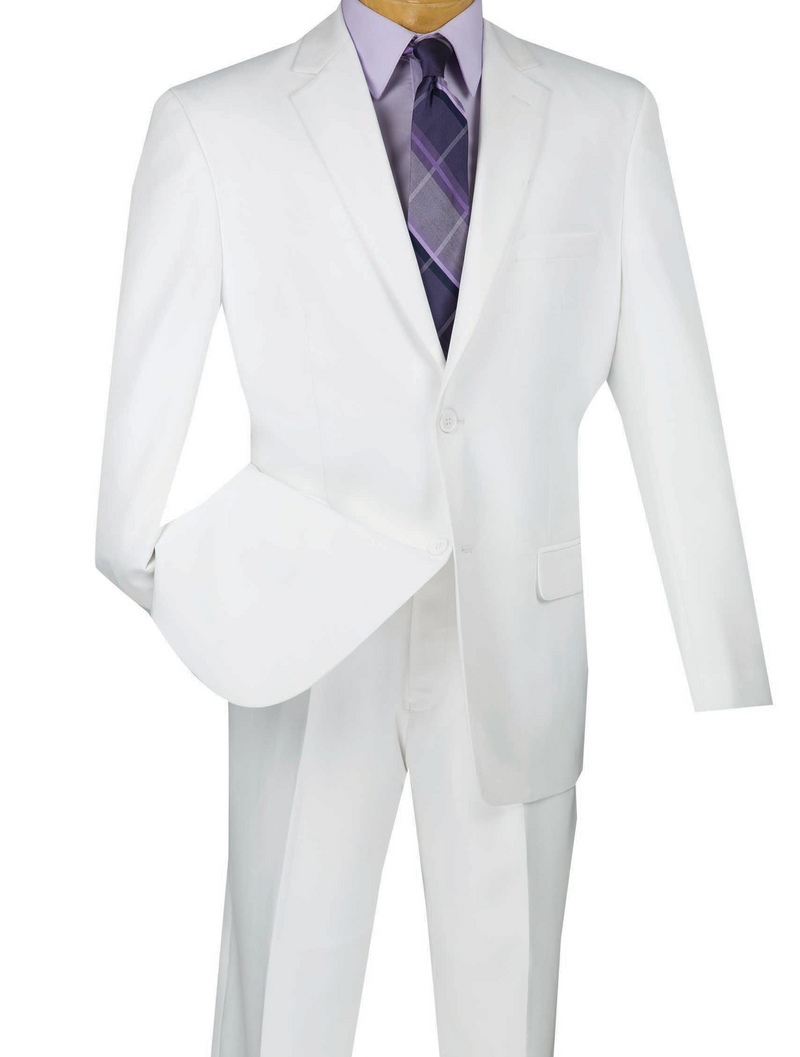 Duomo Collection - White Men's Regular Fit Suit 2 Piece 2 Button | Men ...