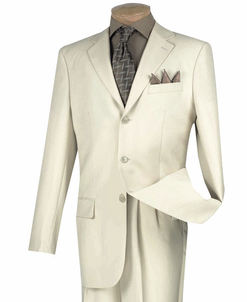 Mont Blanc Collection - Regular Fit Suit 3 Button 2 Piece in Stone ...