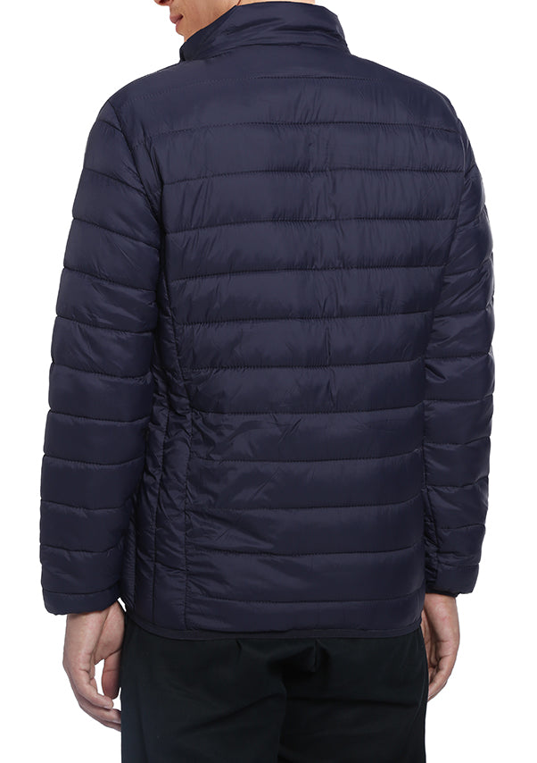 Men's Quilted Puffer Jacket in Navy | Men's Fashion