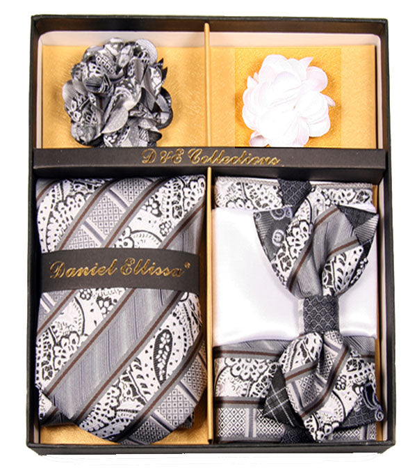 Gray and White Men's Accessories Collection Box 6 Piece Set