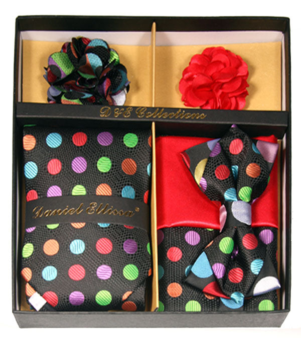 Colorful Dots Men's Accessories Collection Box 6 Pieces Set