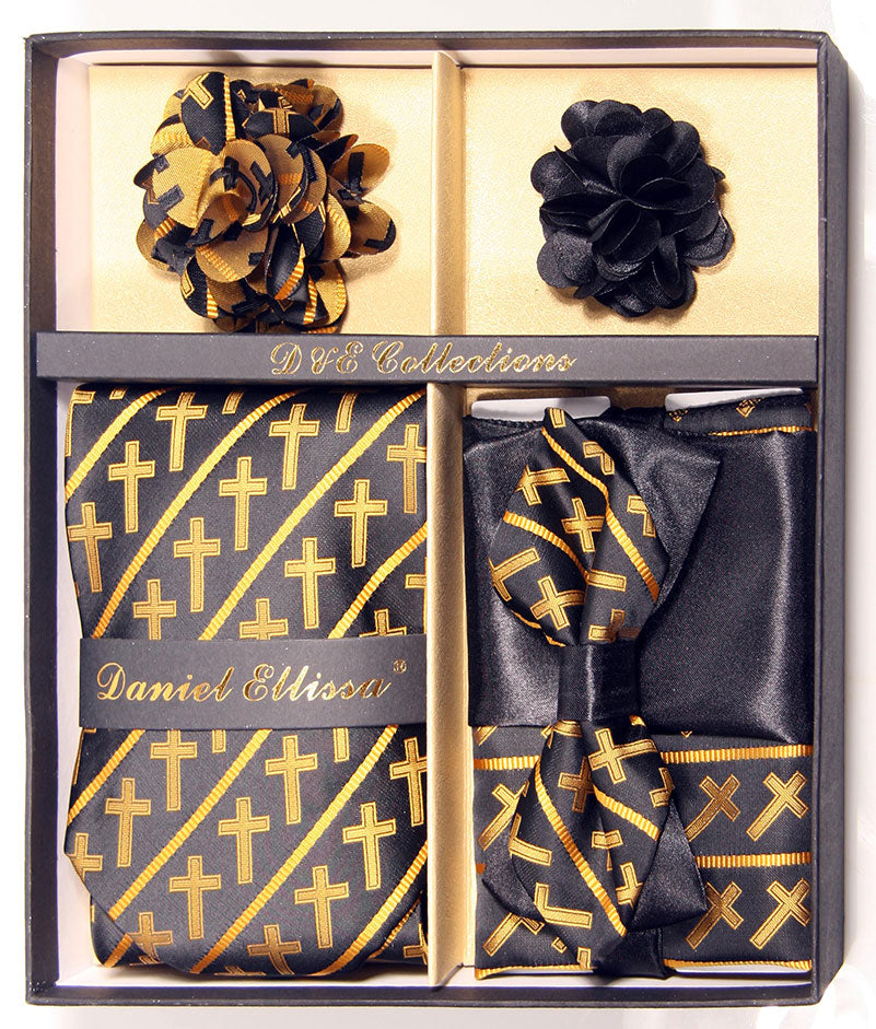 Gold and Black Men's Accessories Collection Box 6 Piece Set