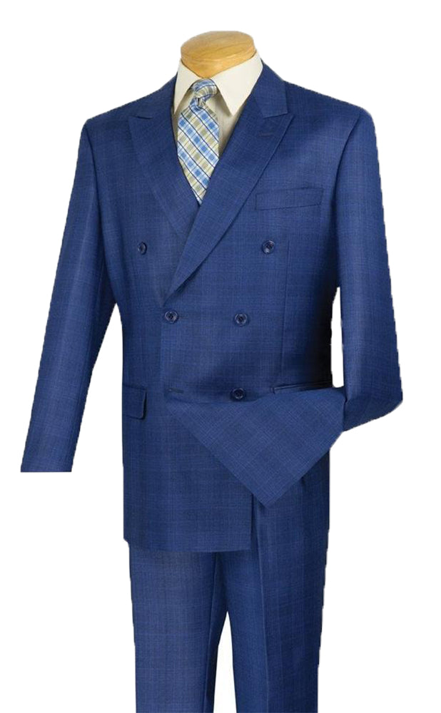 Alexander Collection - Blue Double Breasted 2 Piece Suit Regular Fit ...