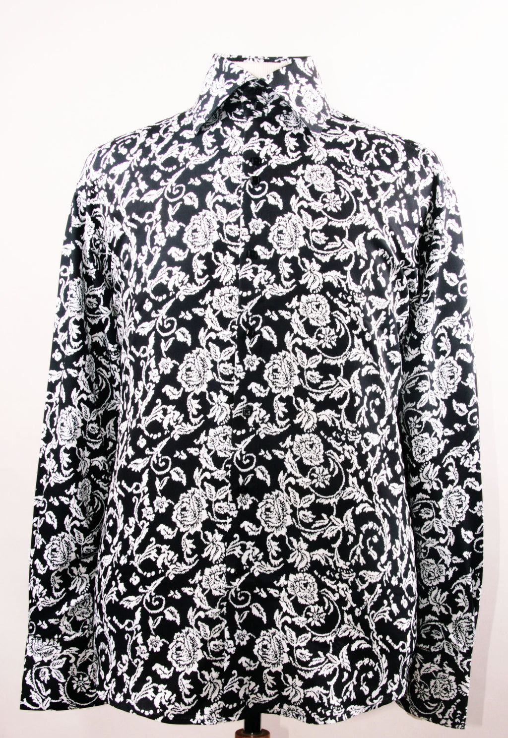 Dress Shirt Regular Fit Paisley Pattern In Black/White | Men's Fashion