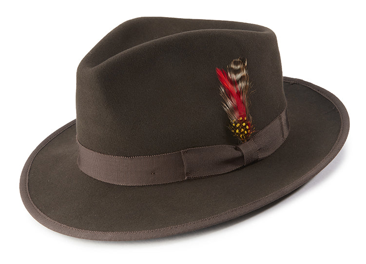 Brown Dress Hat Wool Wide Brim | Men's Fashion