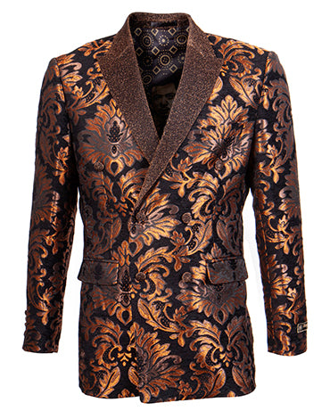 double breasted tuxedo blazer velvet jacket paisley slim floral sport silver rust empire pattern dinner button coat
