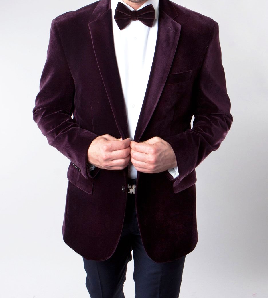 Men's Regular Fit Blazer 2 Button with One Welt Chest Pocket Wine | Men ...