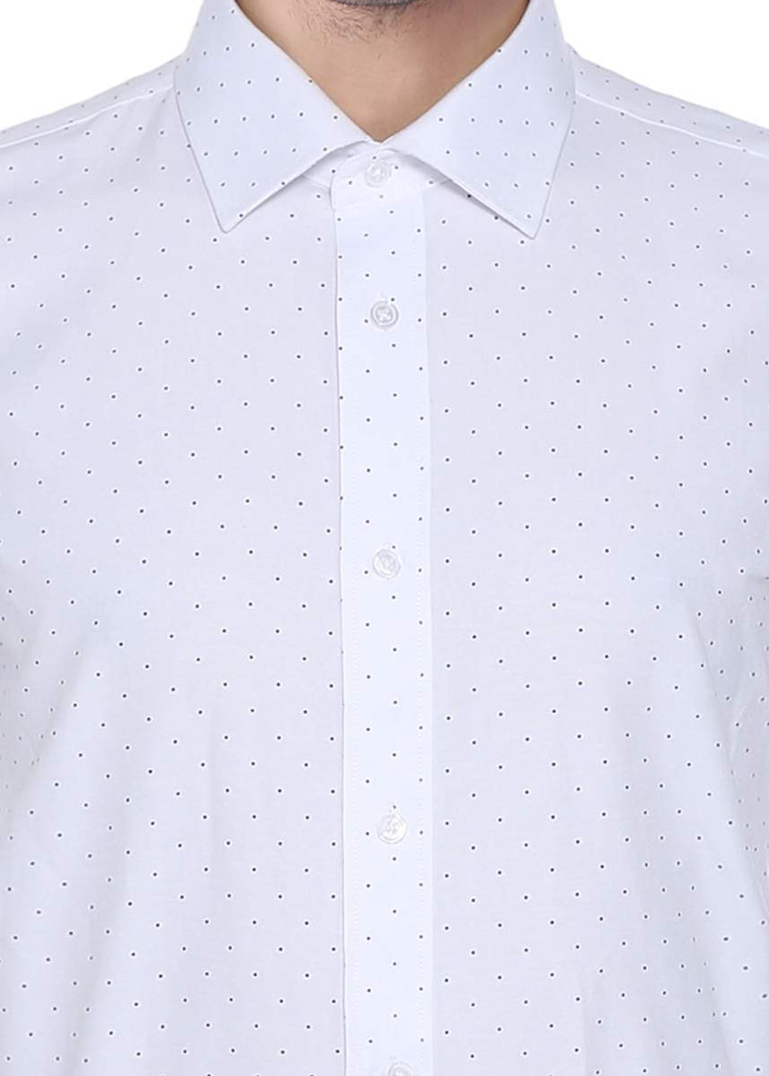white dotted dress shirt