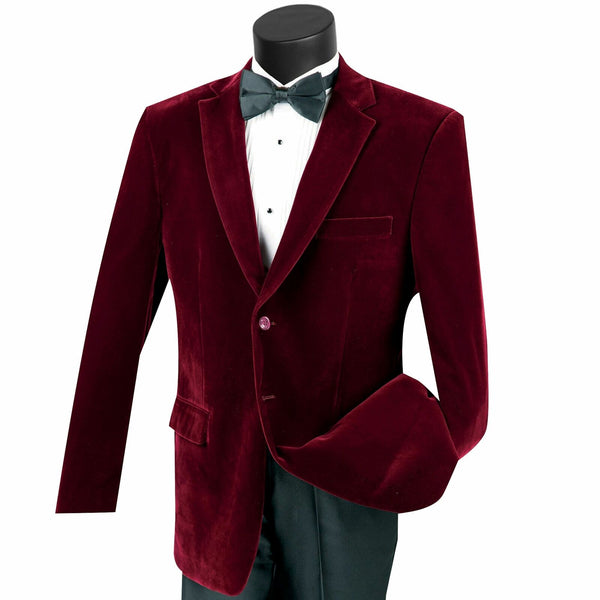 Velvet Regular Fit Fashion Jacket in Wine | Men's Fashion