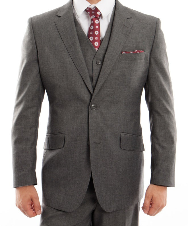 Arezzo Collection - Wool Blend Suit Modern Fit Italian Style 3 Piece in ...