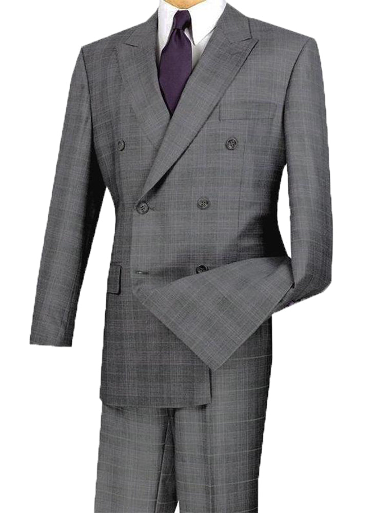 Alexander Collection - Gray Double Breasted 2 Piece Suit Regular Fit ...
