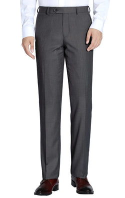 Charcoal Dress Pants Regular Leg Flat Front Pants Pre-Hemmed | Men's ...