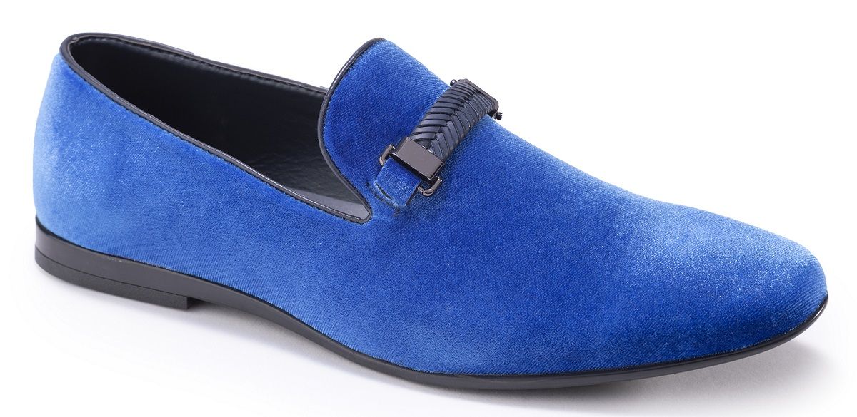 Men S Velvet Dress Shoe In Royal Blue Men S Fashion   S 79 Royal Blue 