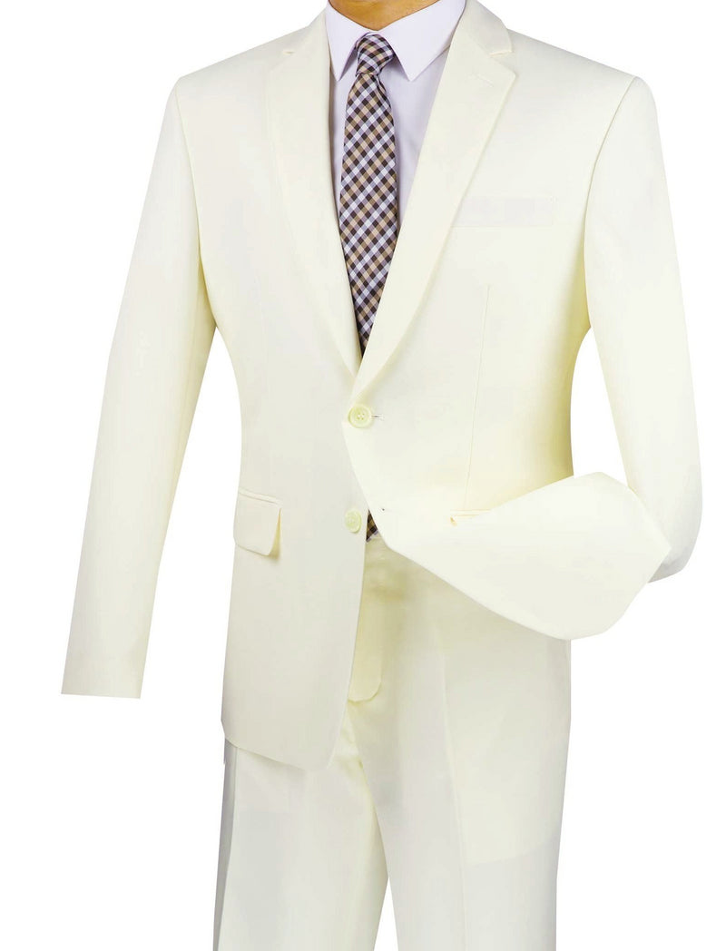 Ivory Slim Fit Men's 2 Piece Business Suit 2 Button | Men's Fashion